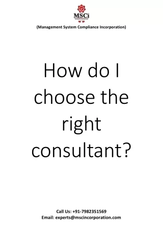 How do I choose the right consultant