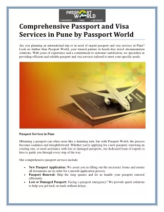 Comprehensive Passport Services and Agents in Pune