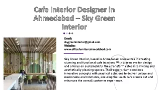 Cafe Interior Designer in Ahmedabad – Sky Green Interior