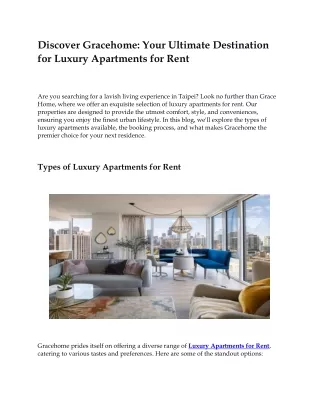 Luxury Apartments for Rent