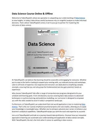 Data Science Course Online & Offline