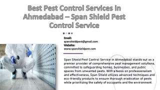 Best Pest Control Services in Ahmedabad – Span Shield Pest Control Service