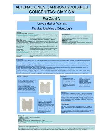 ALTERACIONES CARDIOVASCULARES CONGÉNITAS: CIA Y CIV