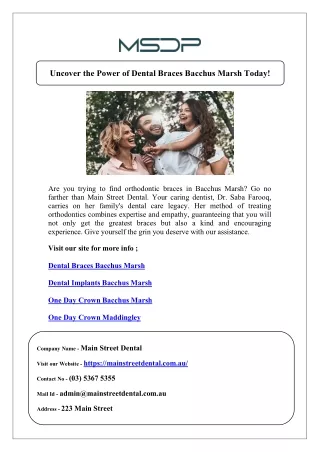 Uncover the Power of Dental Braces Bacchus Marsh Today!