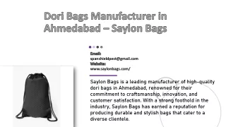 Dori Bags Manufacturer in Ahmedabad – Saylon Bags