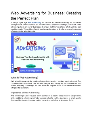 Web Advertising for Business_ Creating the Perfect Plan