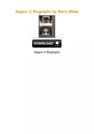 Zappa: A Biography by Barry Miles