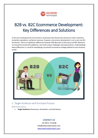 B2B vs. B2C Ecommerce Development Key Differences and Solutions