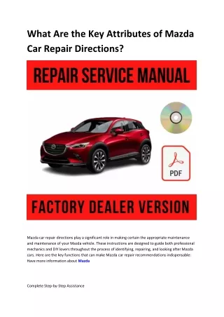 Mazda service manual