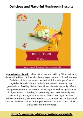 Tribal Research Institute in India Explores the Nutritional Benefits of Mushroom Biscuits