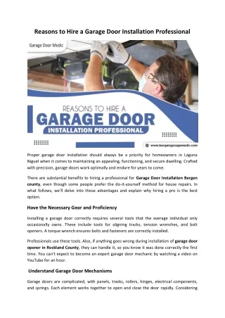 garage door opener in Rockland County