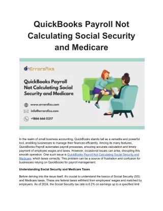 QuickBooks Payroll Not Calculating Social Security and Medicare