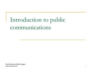 Introduction to public communications