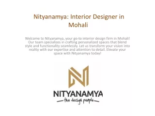 Nityanamya: Interior Designer in Mohali