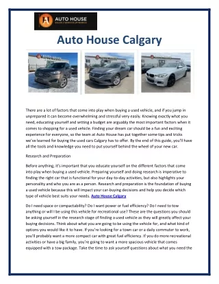 Auto House Calgary