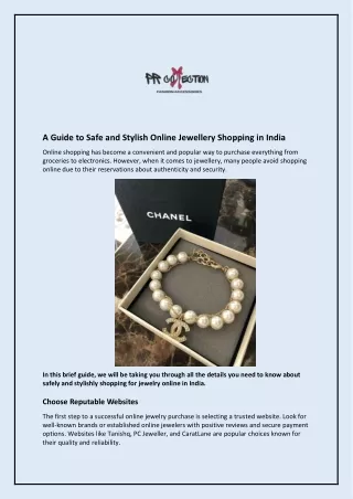 A Guide to Safe and Stylish Online Jewellery Shopping in India