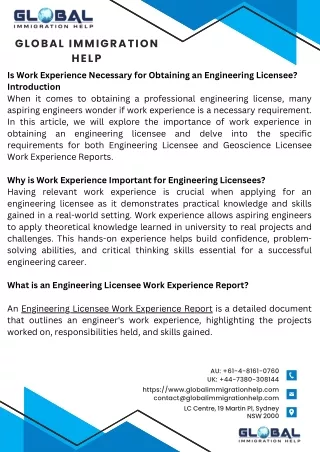 Is Work Experience Necessary for Obtaining an Engineering Licensee