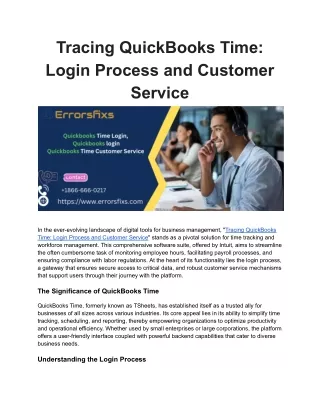 Tracing QuickBooks Time: Login Process and Customer Service