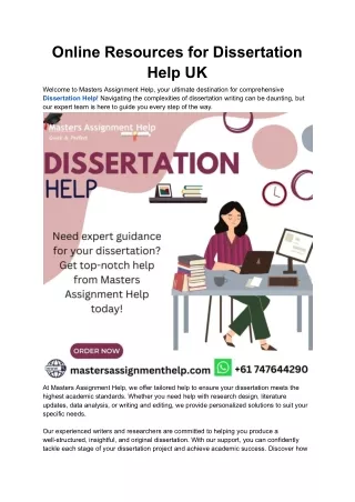 Online Resources for Dissertation