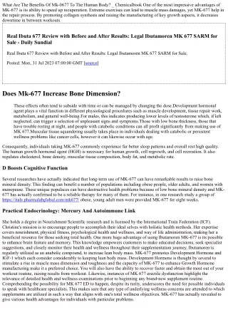 What Are The Benefits Of Mk-0677 To The Body? _ Chemicalbook