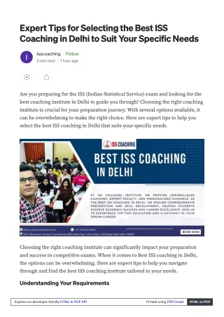 Expert faculty is key to providing the best ISS coaching in Delhi