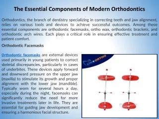 The Essential Components of Modern Orthodontics