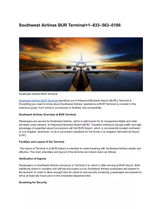 Southwest Airlines BUR Terminal 1–833–563–0186 (1)