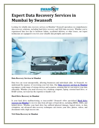 Expert Data Recovery Services in Mumbai: Hard Drive and NAS Data
