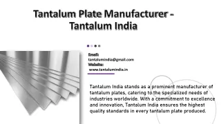 Tantalum Plate Manufacturer - Tantalum India