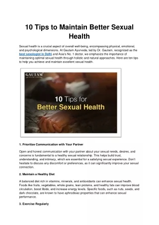 Better tips to Maintain Better Sexual Health