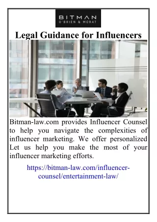 Legal Guidance for Influencers