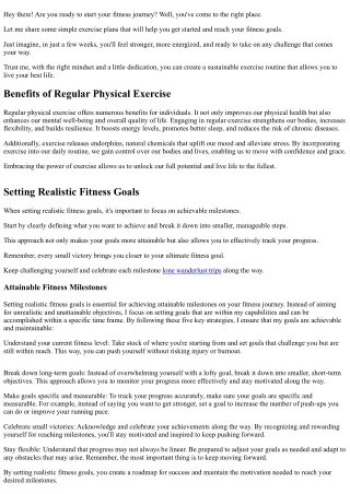 Starting Strong: Basic Exercise Plans for Beginners