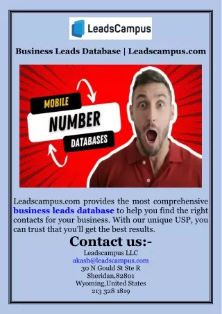 Business Leads Database  Leadscampus.com