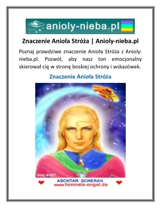 Znaczenie Anioła Stróża  Anioly-nieba.pl
