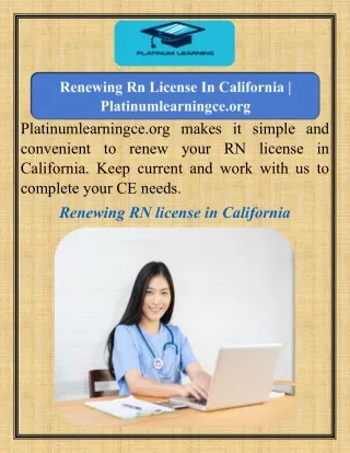 Renewing Rn License In California  Platinumlearningce.org