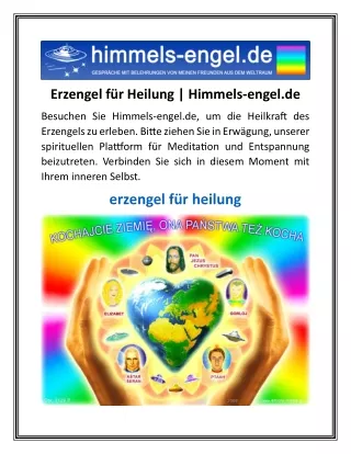 Erzengel für Heilung  Himmels-engel.de