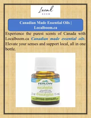 Canadian Made Essential Oils  Localboom.ca