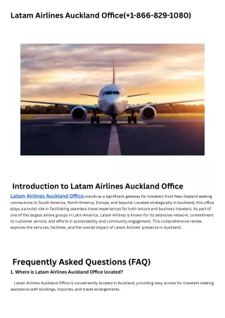 Latam Airlines Auckland Office( 1-866-829-1080)