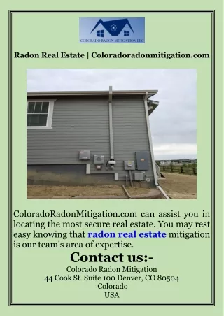 Radon Real Estate  Coloradoradonmitigation.com
