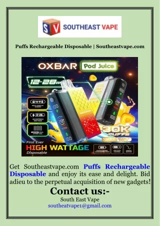 Puffs Rechargeable Disposable  Southeastvape.com