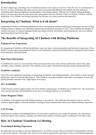 Integrating AI Chatbots with Betting Platforms: A Seamless Experience