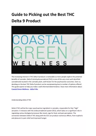 Coastal Green Wellness - thc delta 9