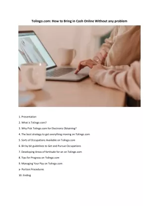 Tolingo.com: How to Bring in Cash Online Without any problem