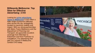 Billboards Melbourne Top Sites for Effective Advertising  CVO