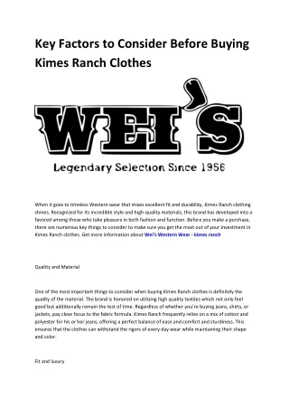 Wei's Western Wear - kimes ranch jeans