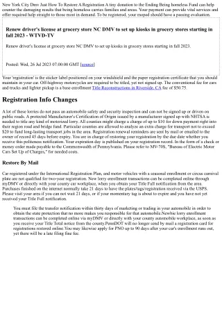 Txdmv Lorry Registration Revival