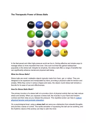 The Therapeutic Power of Stress Balls