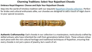 Regal Charm: Style Your Own Rajasthani Chooda