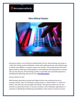 Hire Ethical Hacker