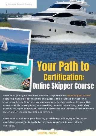 Your Path to Certification: Online Skipper Course